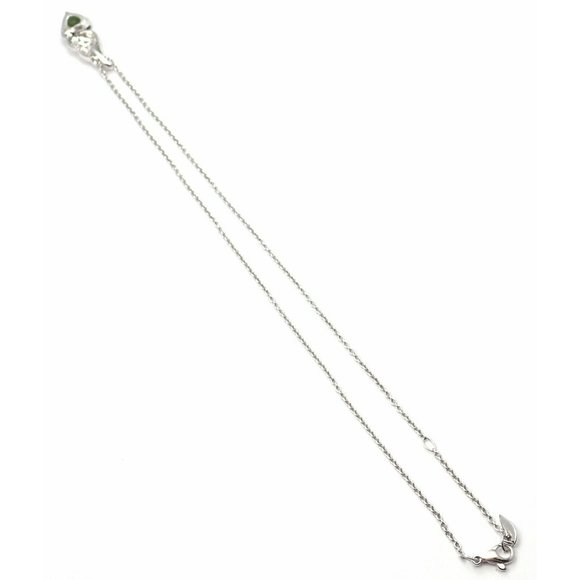 Rare! Authentic Piaget 18k White Gold Diamond Peridot Heart Pendant Necklace - Picture 8 of 8